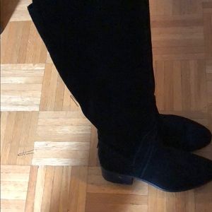 Vince Camuto OTK Black Suede Boot 10W 11 NWT